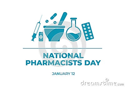 National pharmacist day isolated on white background celebrated on January 12 Vector Illustration
