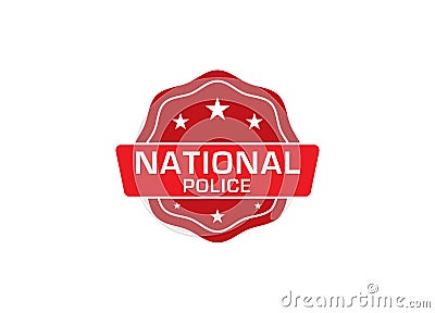 National Police label sticker,National Police Badge Sign Vector Illustration