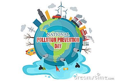 National Pollution Prevention Day Vector Illustration on 2 December for Awareness Campaign Factory, Forest or Vehicle Problems Vector Illustration