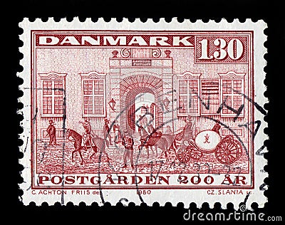 National Postal Service in Denmark, 200th anniversary Editorial Stock Photo