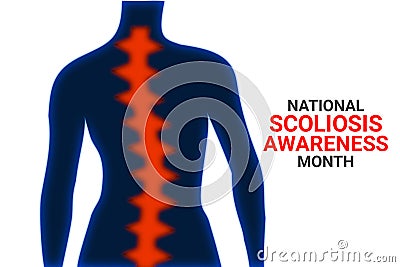 National Scoliosis Awareness Month Cartoon Illustration