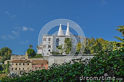 National Sintra Palace, exterior view, in Portugal Stock Photo