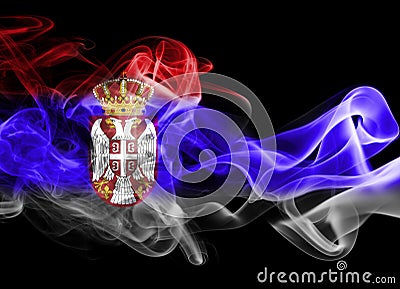 Serbia national smoke flag Stock Photo