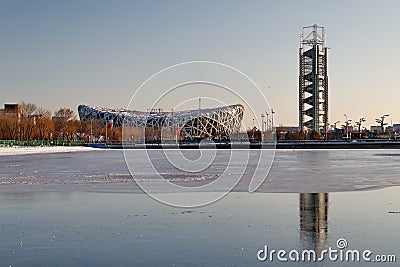 National Stadium Bird Nest during 2022 Beijing Winter Olympics Editorial Stock Photo