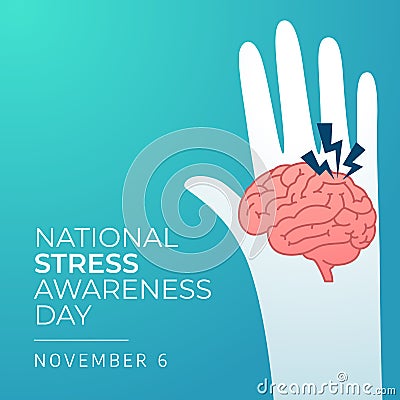 National Stress Awareness Day vector design template good for celebration usage. Vector Illustration