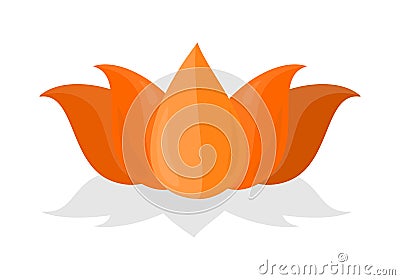 National Symbol of India. Lotus Flower Isolated Vector Illustration