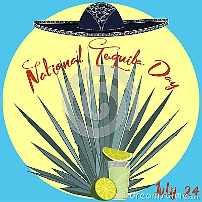 National tequila day card poster vector template Vector Illustration