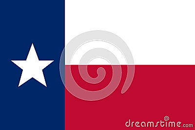 National Texas flag, official colors and proportion correctly. Vector illustration. Vector Illustration