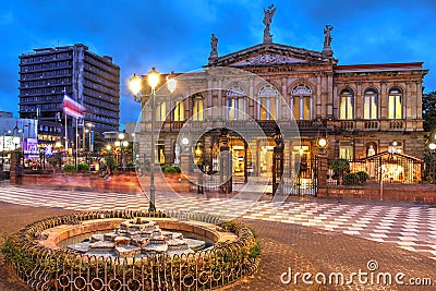 National Theatre of Costa Rica in San Jose Editorial Stock Photo