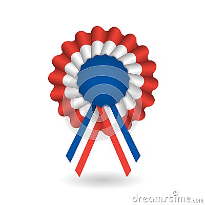 National tricolor cockade of France Vector Illustration