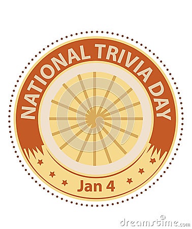 National Trivia Day Sign and Badge Stock Photo