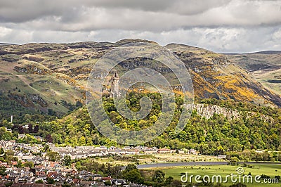 National Wallace Monument seen from the Stirling Castle Stock Photo