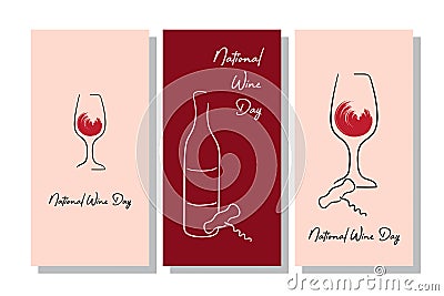 National Wine Day. Holiday concept. Template for background, banner, card, poster with text inscription Stock Photo