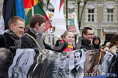 Nationalist rally in Vilnius Editorial Stock Photo