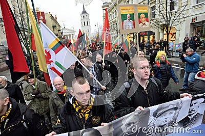 Nationalist rally, Vilnius Editorial Stock Photo