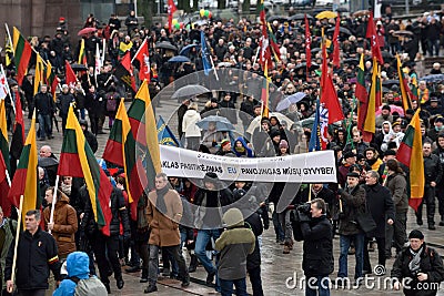 Nationalist rally, Vilnius Editorial Stock Photo