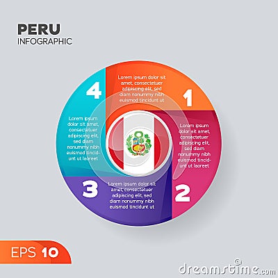 Nations Infographic Element Peru Stock Photo