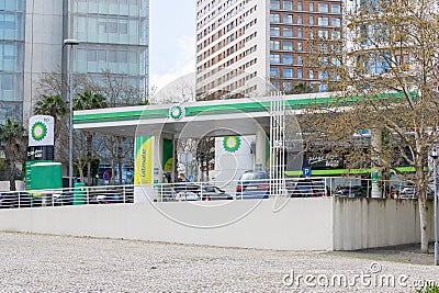 Nations' park, Lisbon, BP gas station Editorial Stock Photo