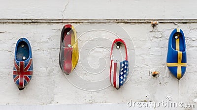 4 Nations Wood Clogs Stock Photo