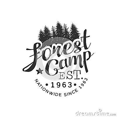 Nationwide Forest Camp Vintage Emblem Vector Illustration