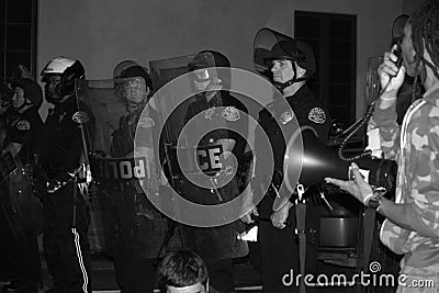 Police in Riot Gear Editorial Stock Photo