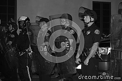 Police in Riot Gear Editorial Stock Photo