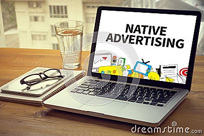 NATIVE ADVERTISING Stock Photo