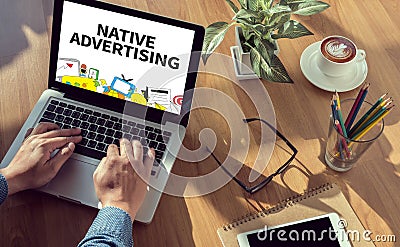 NATIVE ADVERTISING Stock Photo