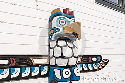 Native Alaskan Totem Pole Editorial Stock Photo