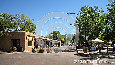 The Plaza in Santa Fe, New Mexico Editorial Stock Photo