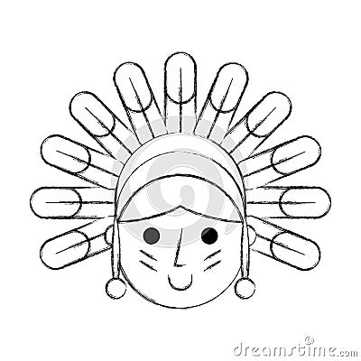 Native American character icon Vector Illustration