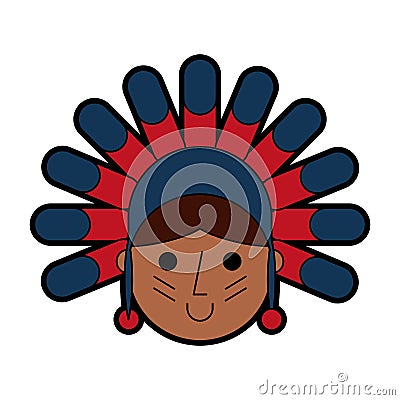 Native American character icon Vector Illustration