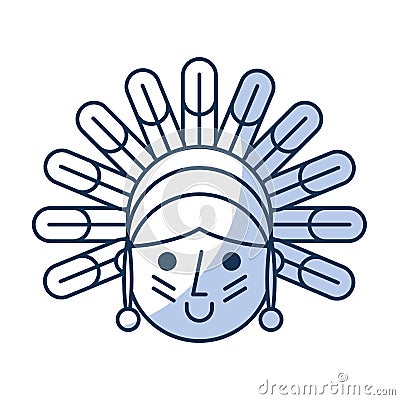 Native American character icon Vector Illustration