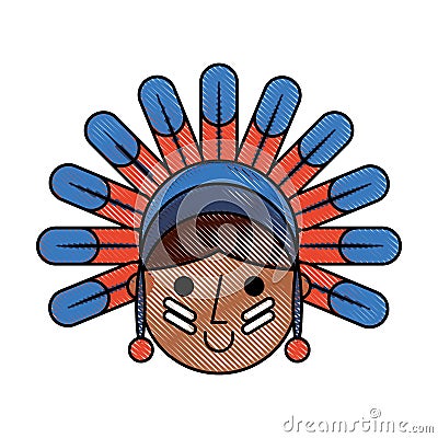 Native American character icon Vector Illustration