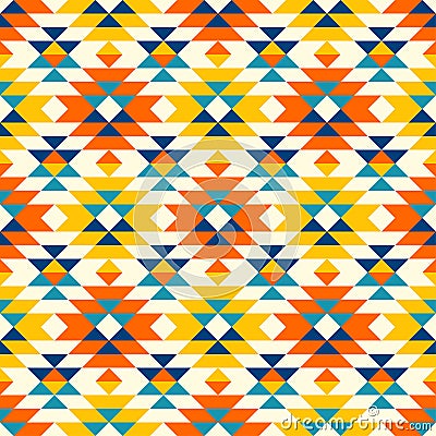 Native American colorful diamonds navajo pattern Vector Illustration