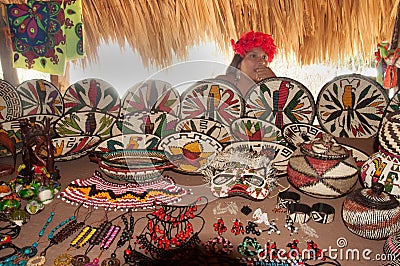 Native American from Embera Tusipono Tribe, Panama Editorial Stock Photo