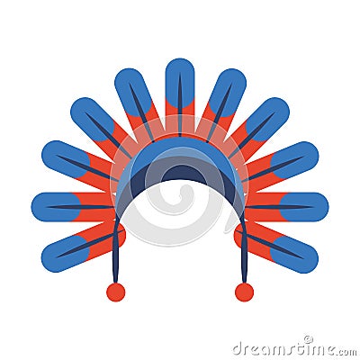 Native American feather hat Vector Illustration