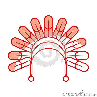 Native American feather hat Vector Illustration