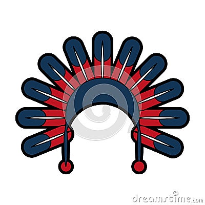 Native American feather hat Vector Illustration