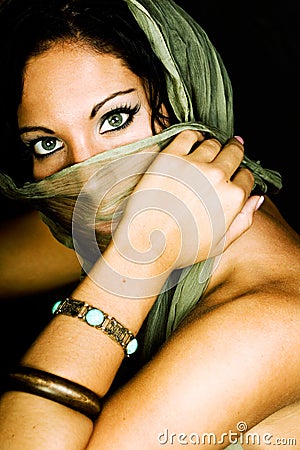 Native american female fashion model Stock Photo