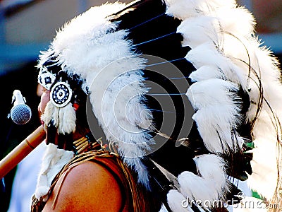 Native American Indian group play music Editorial Stock Photo