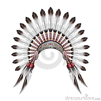Native American Indian headdress Vector Illustration