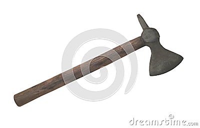 Native American Indian trade axe isolated. Stock Photo