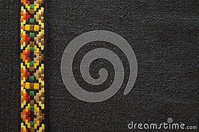 Native American Indian Trim on a Black Background Stock Photo