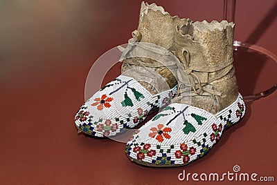 Native American Moccasins Stock Photo