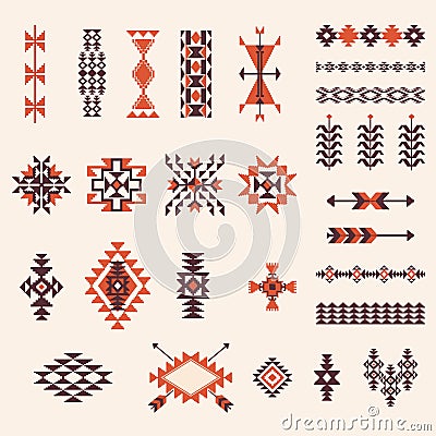 Native american navajo aztec pattern vector set Vector Illustration