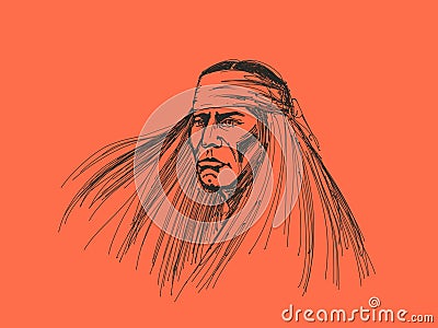 Native american portrait Stock Photo