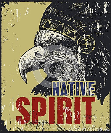 Native American poster Vector Illustration