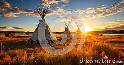 Native American Teepees in North America Stock Photo