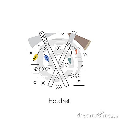 Native american vector hatchet Vector Illustration